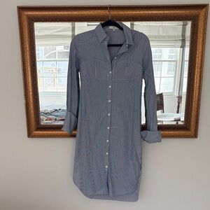 Tibi Blue Striped Midi Dress